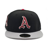 Black Kansas City Athletics Gray Visor Red Bottom 1960 All Star Game Side Patch New Era 59Fifty Fitted