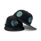 Matching Chicago Blackhawks Teal Bottom Chicago 75th Anniversary Side Patch New Era 9fifty Snapback For Gamma Blue 11