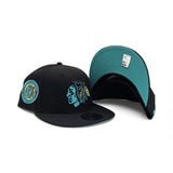 Matching Chicago Blackhawks Teal Bottom Chicago 75th Anniversary Side Patch New Era 9fifty Snapback For Gamma Blue 11