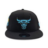 Matching Black Chicago Bulls Gray Bottom 6X Champs Side Patch New Era 9Fifty Snapback For Gamma Blue 11
