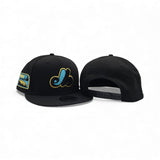Matching Black Montreal Expos Gray Bottom Olympic Stadium Side Patch New Era 9Fifty Snapback For Gamma Blue 11