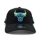 Matching Black Chicago Bulls Curved Brim Gray Bottom EST 1966 Side Patch New Era A-Frame 9Forty Snapback For Gamma Blue 11