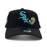 Matching Black Chicago White Sox Rose Logo Curved Brim Gray Bottom 2005 World Series Side Patch New Era A-Frame 9Forty Snapback For Gamma Blue 11