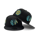 Matching Black Chicago Blackhawks Gray Bottom 42nd All Star Game Side Patch New Era 59Fifty Fitted For Gamma Blue 11