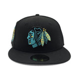Matching Black Chicago Blackhawks Gray Bottom 42nd All Star Game Side Patch New Era 59Fifty Fitted For Gamma Blue 11