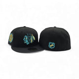 Matching Black Chicago Blackhawks Gray Bottom 42nd All Star Game Side Patch New Era 59Fifty Fitted For Gamma Blue 11