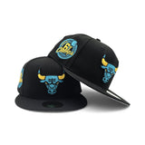 Matching Black Chicago Bulls Gray Bottom 6x Champions Side Patch New Era 59Fifty Fitted For Gamma Blue 11