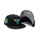 Matching Black Chicago Bulls Gray Bottom 6x Champions Side Patch New Era 59Fifty Fitted For Gamma Blue 11