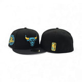 Matching Black Chicago Bulls Gray Bottom 6x Champions Side Patch New Era 59Fifty Fitted For Gamma Blue 11