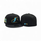 Matching Black Montreal Expos Gray Bottom Olympic Stadium Side Patch New Era 59Fifty Fitted For Gamma Blue 11