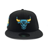 Matching Black Chicago Bulls Gray Bottom 6x Champions Side Patch New Era 59Fifty Fitted For Gamma Blue 11