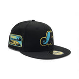 Matching Black Montreal Expos Gray Bottom Olympic Stadium Side Patch New Era 59Fifty Fitted For Gamma Blue 11