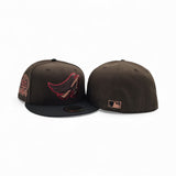 Brown Los Angeles Angels Black Visor Gray Bottom 50th Anniversary Side Patch New Era 59Fifty Fitted
