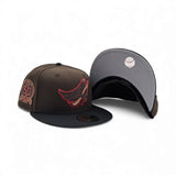 Brown Los Angeles Angels Black Visor Gray Bottom 50th Anniversary Side Patch New Era 59Fifty Fitted