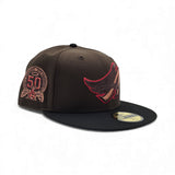 Brown Los Angeles Angels Black Visor Gray Bottom 50th Anniversary Side Patch New Era 59Fifty Fitted