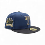 Indigo Blue Texas Rangers Dark Gray Visor Gray Bottom Final Season Side Patch New Era 59Fifty Fitted