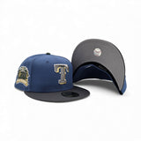 Indigo Blue Texas Rangers Dark Gray Visor Gray Bottom Final Season Side Patch New Era 59Fifty Fitted