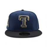 Indigo Blue Texas Rangers Dark Gray Visor Gray Bottom Final Season Side Patch New Era 59Fifty Fitted
