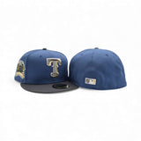 Indigo Blue Texas Rangers Dark Gray Visor Gray Bottom Final Season Side Patch New Era 59Fifty Fitted