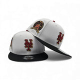 White New York Mets Black Visor Gray Bottom Subway Series 25th Anniversary Side Patch New Era 9Fifty Snapback