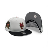 White New York Mets Black Visor Gray Bottom Subway Series 25th Anniversary Side Patch New Era 9Fifty Snapback