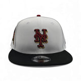 White New York Mets Black Visor Gray Bottom Subway Series 25th Anniversary Side Patch New Era 9Fifty Snapback