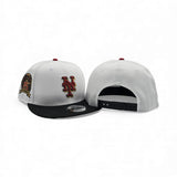 White New York Mets Black Visor Gray Bottom Subway Series 25th Anniversary Side Patch New Era 9Fifty Snapback