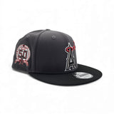 Dark Gray 3 Stars Los Angeles Angels Black Visor Gray Bottom 50th Anniversary Side Patch New Era 9Fifty Snapback