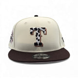 Off White Texas Rangers Cow Print Logo Brown Visor Pink Bottom 1995 All Star Game Side Patch New Era Snapback