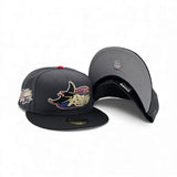 Dark Gray Tampa Bay Rays Black Visor Gray Bottom 1998 Inaugural Season Side Patch New Era 59Fifty Fitted