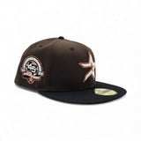 Brown Houston Astros Black Visor Gray Bottom 45th Anniversary Side Patch New Era Fitted