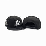 Black Oakland Athletics Rose Logo Gray Bottom 40 Years Side Patch New Era 9Fifty Snapback