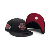 Black Philadelphia Phillies Red Bottom 2004 Inaugural Season Side Patch New Era 9Fifty Snapback