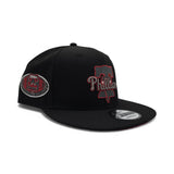 Black Philadelphia Phillies Red Bottom 2004 Inaugural Season Side Patch New Era 9Fifty Snapback