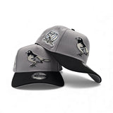 Gray Baltimore Orioles Black Curved Brim Gray Bottom 50th Anniversary Side Patch New Era A-Frame 9Forty Snapback (Copy)
