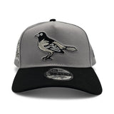 Gray Baltimore Orioles Black Curved Brim Gray Bottom 50th Anniversary Side Patch New Era A-Frame 9Forty Snapback (Copy)