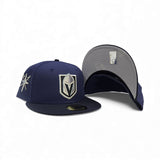 Light Blue Vegas Golden Knights Navy Blue Visor Gray Bottom Secondary Sword Side Patch New Era 59Fifty Fitted