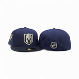 Light Blue Vegas Golden Knights Navy Blue Visor Gray Bottom Secondary Sword Side Patch New Era 59Fifty Fitted