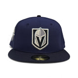 Light Blue Vegas Golden Knights Navy Blue Visor Gray Bottom Secondary Sword Side Patch New Era 59Fifty Fitted
