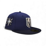Light Blue Vegas Golden Knights Navy Blue Visor Gray Bottom Secondary Sword Side Patch New Era 59Fifty Fitted