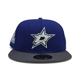 Dark Royal Dallas Texas Stars Dark Visor Gray Bottom 2007 All Star Game Side Patch New Era 59Fifty Fitted