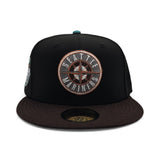 Black Seattle Mariners Brown Visor Gray Bottom 2023 All Star Game Side Patch New Era 59Fifty Fitted