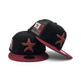 Black Trucker Houston Astros Brick Red Visor Gray Bottom 2000 Inaugural Season Side Patch New Era 59Fifty Fitted