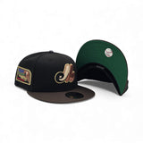 Black Montreal Expos Brown Visor Green Bottom Olympic Stadium Side patch New Era 59Fifty Fitted