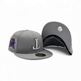 Storm Gray Upside Down Texas Rangers Gray Bottom Final Season Side Patch New Era 59Fifty Fitted