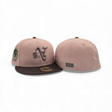 Pink Rouge Oakland Athletics Brown Visor Green Bottom A Century Of A's Baseball Side Patch New Era 59Fifty Fitted