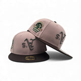 Pink Rouge Oakland Athletics Brown Visor Green Bottom A Century Of A's Baseball Side Patch New Era 59Fifty Fitted