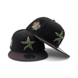 Black Houston Astros Brown Visor Green Bottom 2022 World Series Side Patch New Era 59Fifty Fitted