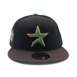Black Houston Astros Brown Visor Green Bottom 2022 World Series Side Patch New Era 59Fifty Fitted