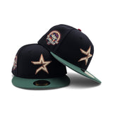 Navy Blue Houston Astros Green Visor Gray Bottom 45th Anniversary Side Patch New Era Fitted